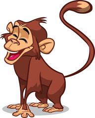 A happy monkey laughing with its eyes closed transparent editable vector for t-shirt mug wall stickers wallpaper sticker design multipurpose use in high definition format