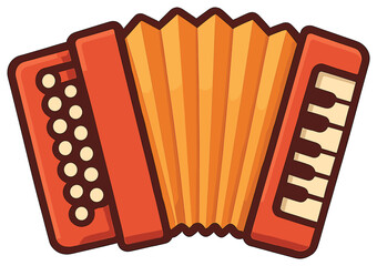 Music instruments flat icon set. featuring accordion, guitar, drum, piano, violin, saxophone, trumpet, flute, microphone