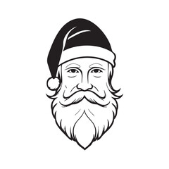 Christmas Santa Hat and Beard Silhouette | Festive Vector Design