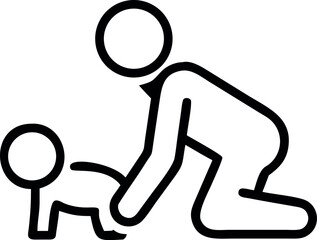 Vector art of parent and child playing together on a