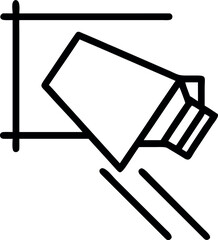 Vector art of abstract illustration of a tilted container pouring liquid