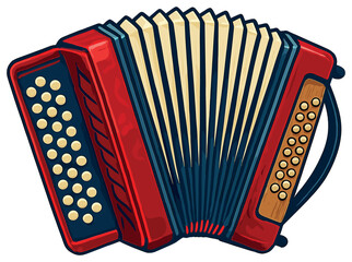 Music instrument 3d icon set. featuring accordion, guitar, piano, drum, and trumpet