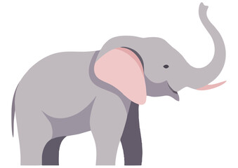 Naklejka premium Cute elephant smiling and playful with sparkle effect on white background 
