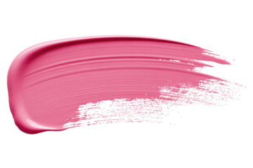A smear of pink lipstick or paint on a transparent background, showing texture and brushstrokes. background removed