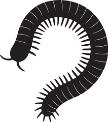 Silhouette vector of a millipede in EPS format, perfect for insect, nature, and design projects.