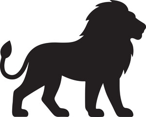 Silhouette vector of a lion in EPS format, ideal for wildlife, safari, and design projects.