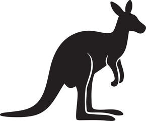 Silhouette vector of a kangaroo in EPS format, ideal for wildlife, nature, and design projects.