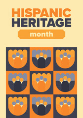 Fototapeta premium National Hispanic Heritage Month in September and October. Hispanic and Latino Americans culture. Celebrate annual in United States. Poster, card, banner and background. Vector illustration