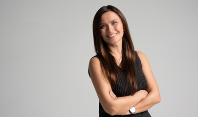Naklejka premium Classic portrait of business woman isolated studio portrait.