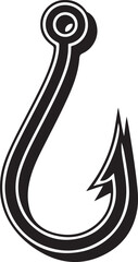 fishing hook logo silhouette vector, fishing hook logo icon silhouette