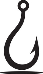 fishing hook logo silhouette vector, fishing hook logo icon silhouette