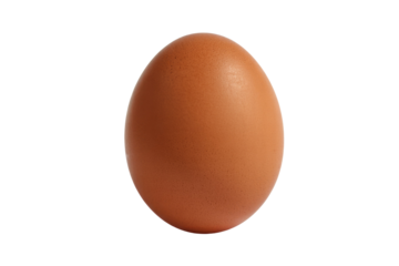 A single brown chicken egg isolated on a black transparent background. background removed
