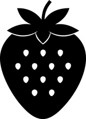 A Single Strawberry Minimalist Vector Icon Solid