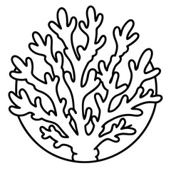Coral Reef Line Art Vector Icon