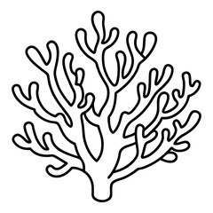 Coral Reef Line Art Vector Icon