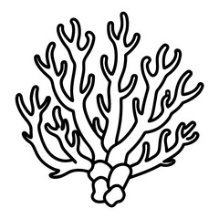 Coral Reef Line Art Vector Icon