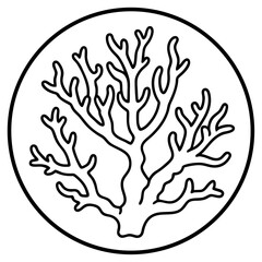 Coral Reef Line Art Vector Icon