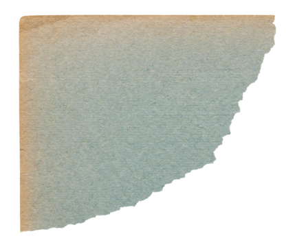 Torn corner of faded vintage book page, old blue paper with copy space isolated for scrapbooking - Powered by Adobe