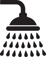 shower head bathroom facility icon vector sign