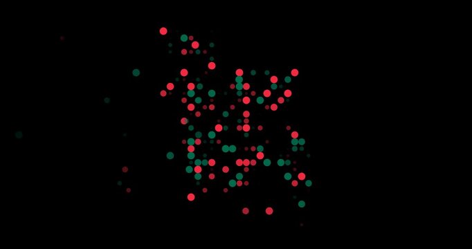 Flying particle circles shaping Bangladesh country map