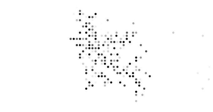 Flying circles create Bangladesh animated map silhouette