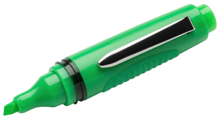 Bright Green Highlighter Marker Closeup Studio Shot