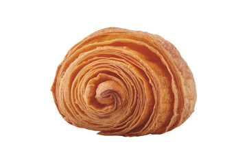 Fototapeta premium A perfectly baked, golden-brown pastry, spiral-shaped, isolated on a transparent background. background removed