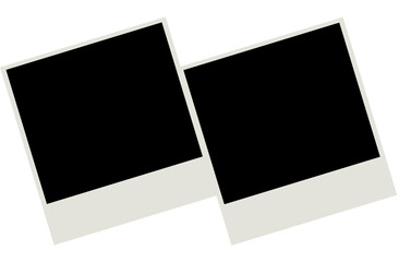 Two blank polaroid photo frame template design for posters, collages, scrapbooks, memories, digital layouts, and decorative elements