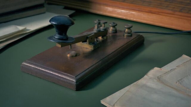 Morse Code Tapper On Desk WW2 Scene
