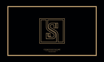 Alphabet letters S or SS logo monogram