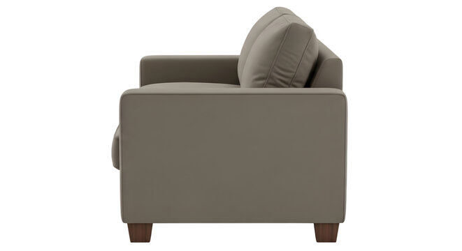 Modern Gray Sofa Side View Cut Out PNG.
