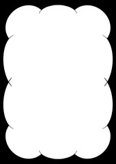 Black and White Cloud Vector A4 Page Border Design for School Art Assignment Work Letter Pages