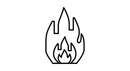 Stylized Outline of a Flame Icon.