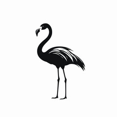 Obraz premium Striking flamingo image presenting an elegant, minimalist, animal bird, graceful silhouette