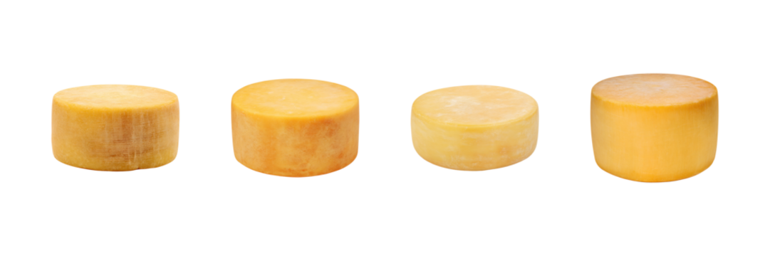 Cheese Wheels Set. Dairy Product Variety Collection Isolated On Transparent Background