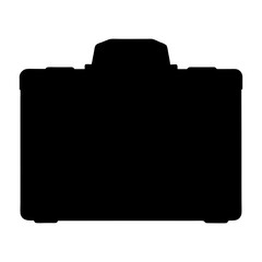 Silhouette of a black briefcase for business or traveling purposes, minimalist style