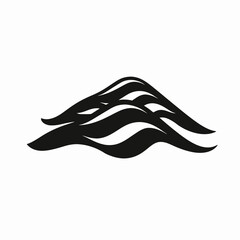 Abstract mountain waves graphic artistic digital design element bold vector silhouette
