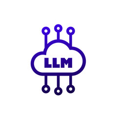 cloud LLM icon, logo on white