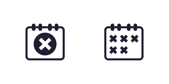Cancel appointment icons with a calendar