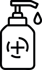 Fototapeta premium Sanitize/sanitizer bottle with disinfectant soap line art vector