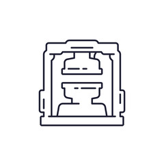 Injection molding machine icon, industrial press line design