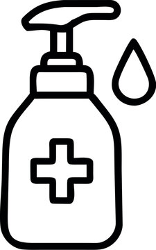 black hand sanitizer bottle with drop clip art preview