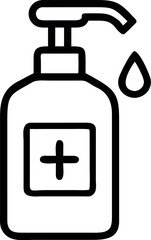 Fototapeta premium Sanitize/sanitizer bottle with disinfectant soap line art vector