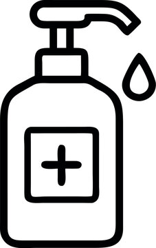 black hand sanitizer bottle with drop clip art preview