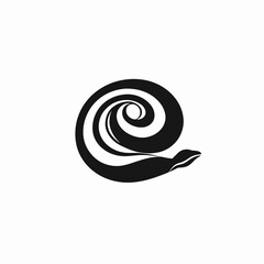 Elegant swirl design with a minimalist duck head stylish logo silhouette