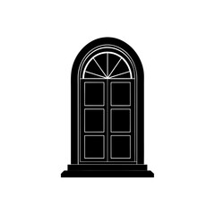 classic arched door silhouette illustration isolat