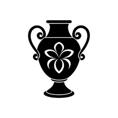 decorative urn pot silhouette vector icon