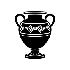 greek vase pot silhouette classical vector