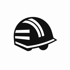 Striking construction safety helmet providing enhanced workplace security as a simple silhouette