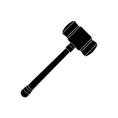 mallet black silhouette vector icon illustration